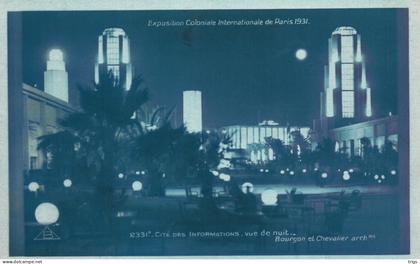 Paris (Exposition Coloniale Internationale de 1931) - Cité des Informations (Vue de Nuit)