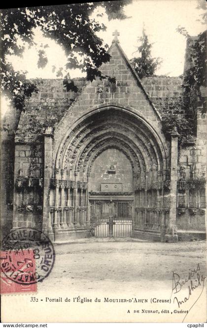 CPA Moutier D'Ahun Portail De I'Eglise