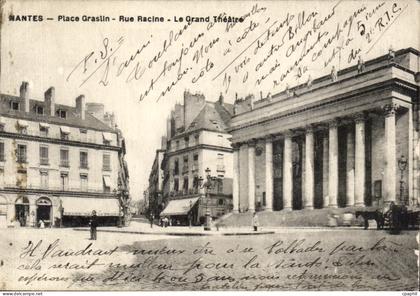 CPA Nantes Place Graslin Rue Racine Le Grand Theatre