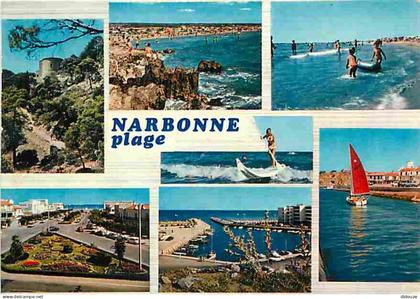 Carte Postale - 11 - Narbonne - Narbonne Plage - Multivues - Scènes de Plage - Flamme Postale de Narbonne - CPM - Voir S