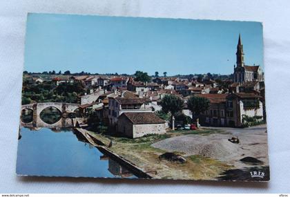 Cpm 1967, Nerac en Albret, le pont vieux sur la Baïse, le petit Nérac et son église, Lot et Garonne 47