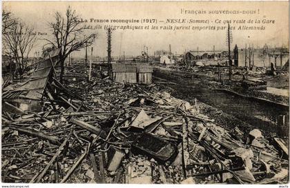 CPA Nesle Ce qui reste de la gare (1498105)