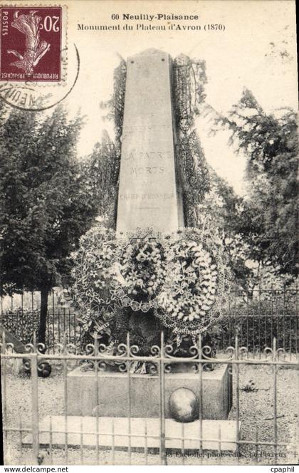 CPA Neuilly Plaisance Monument Du Plateau D'Avron 1870
