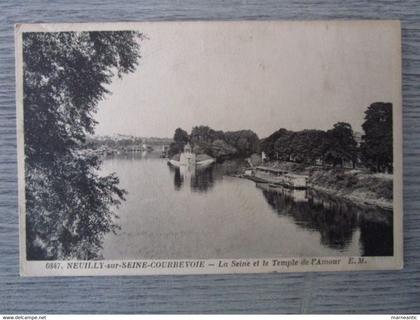 cpa Neuilly sur Seine(92)la seine et le temple de l'amour