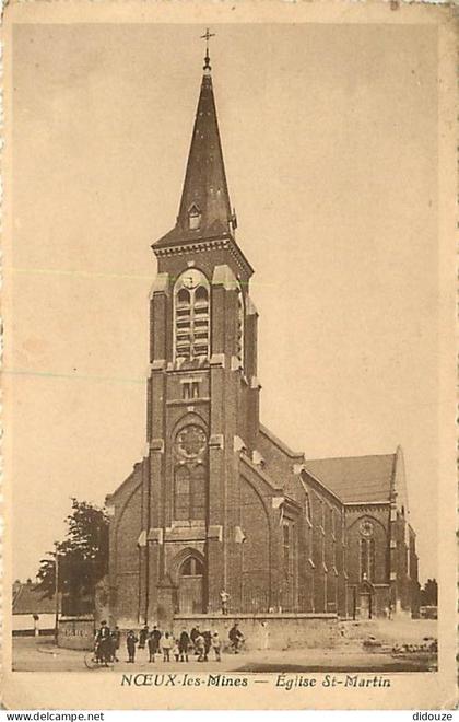 62 - Noeux les Mines - Eglise Saint Martin - Animée - CPA - Voir Scans Recto-Verso