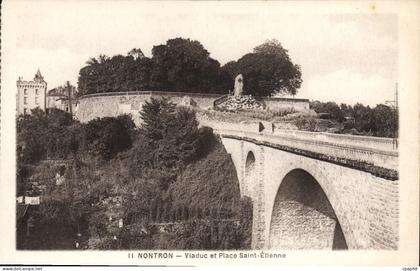 CPA Nontron Viaduc Et Place Saint Etienne