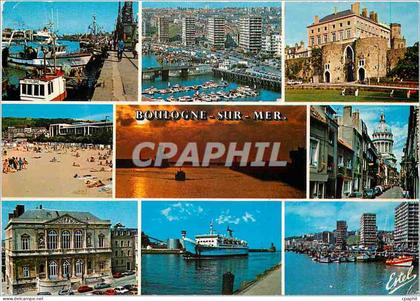 CPM La Cote d'Opale Boulogne sur Mer (Pas de Calais) Le port et la gare maritime le quai Gambetta