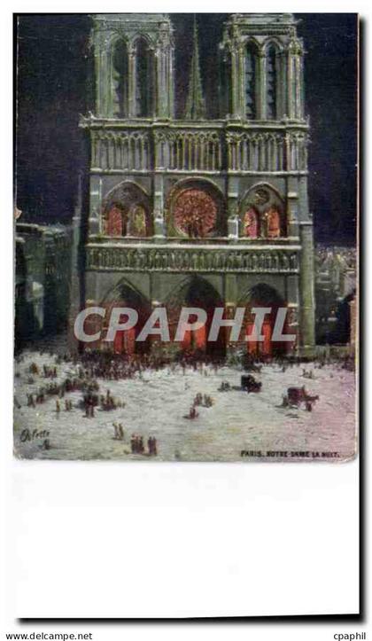 CPA Paris Notre Dame la nuit