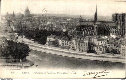 CPA Paris Panorama de Paris vers Notre Dame