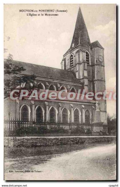 CPA Nouvion En Ponthieu L'Eglise Et Le Monument