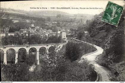 CPA Olliergues Entree Route de Saint Gervais