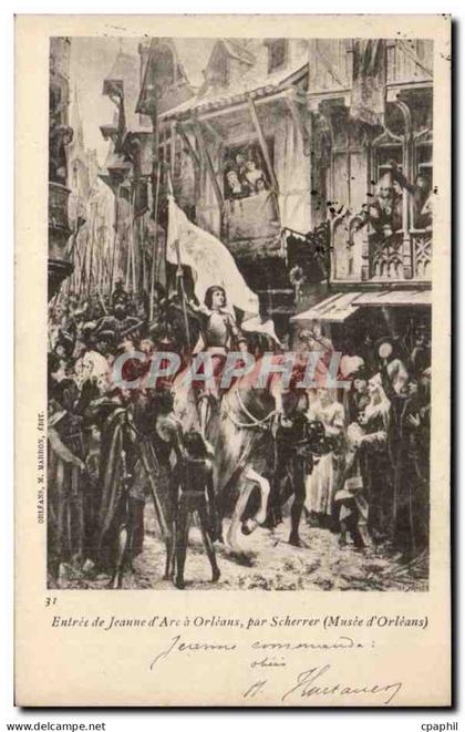 CPA Orleans entree de Jeanne d'arc a Orleans par Scherrer Musee d'Orleans