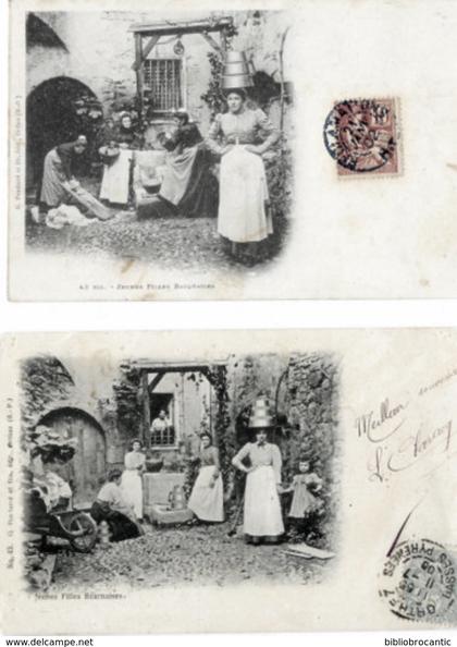 2CPA precurseur < JEUNES FILLES BEARNAISES + BASQUAISES - Edition Pondarré/Orthez