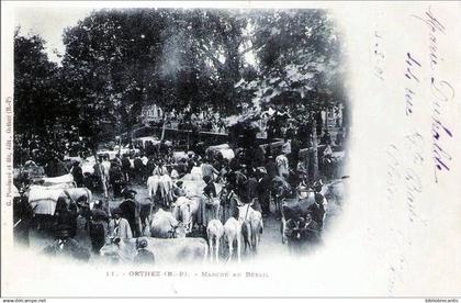 D64 - ORTHEZ - Cpa précurseur - LE MARCHE AU BETAIL  - Edit.  G. PONDARRE, ORTHEZ