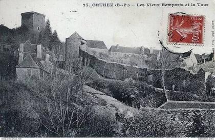 D64 - ORTHEZ - VUE DES VIEUX REMPARTS ET LA TOUR - phot. Edit. BARBE, ORTHEZ