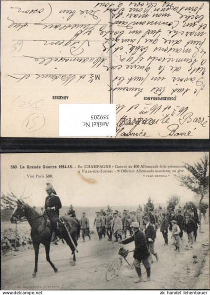 359205,Champagne-Ardenne Marne Grande Guerre Champagne Convoi 400 Allemands faits prisonniers