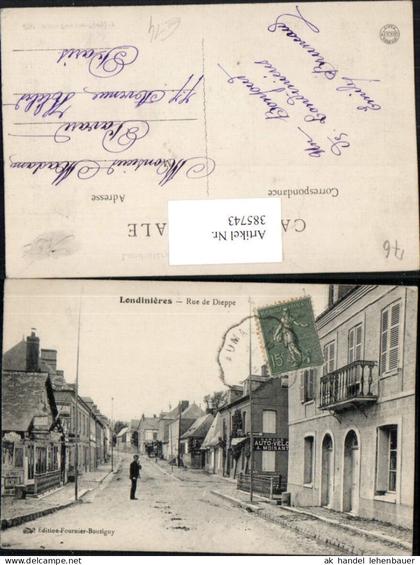 385743,Haute-Normandie Seine-Maritime Londinieres Rue de Dieppe Straßenansicht