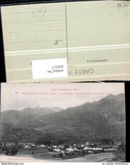 458217,Midi-Pyrenees Hautes-Pyrenees Vielle-Aure Vue generale Totale Bergkulisse