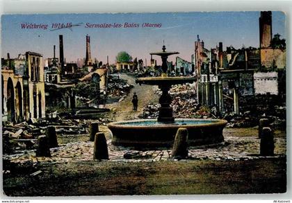 51250 Sermaize-les-Bains 1916 - Zerstörte Häuser Springbrunnen - 39476578