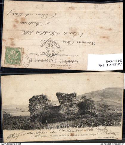 541096 France Beaujeu Ruines de l ancien chateau des Sires de Beaujeu Ruine