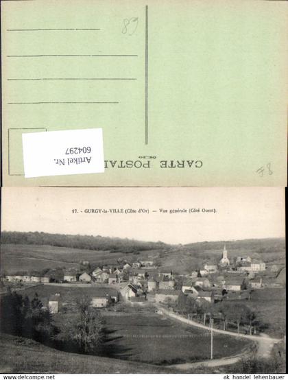 604297,Gurgy-la-Ville Cote d Or Vue generale Cote Ouest France