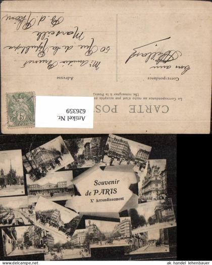 626359,Mehrbild Ak Souvenir de Paris X Arrondissement France
