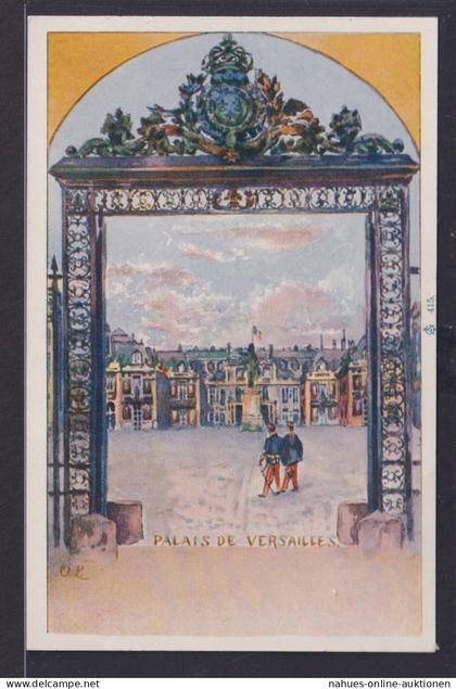 Ansichtskarte Künstlerkarte Sign.Schloss Versailles Eingangstor
