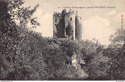 B477 France Chateau de Roumegoux pres La Salvetat Castle vintage postcard