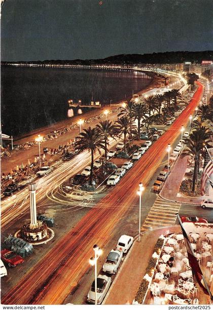 BR10871 La promenade des anglais la nuit Nice car voture  france