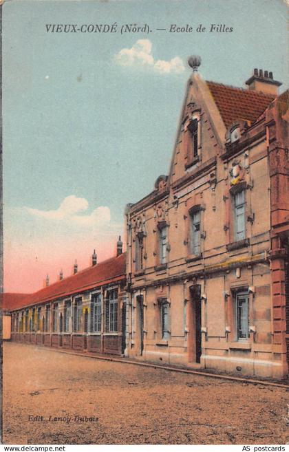 C253 France Vieux Conde Ecole de Filles School vintage postcard