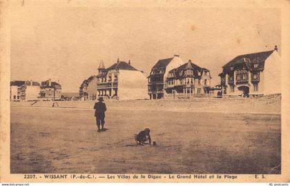 C274 France Wissant Les Villas de la Digue Grand Hotel vintage postcard