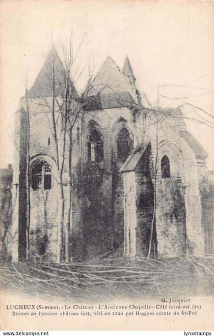 France Lucheux Somme Castle Ancienne Chapelle Ruins vintage postcard