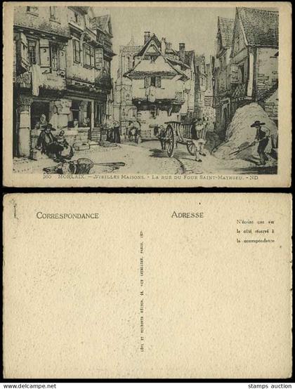 France Old Postcard MORLAIX Rue du Four Saint-Mathieu