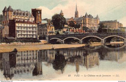 France Pau Castle Chateau vu du Jurancon Bridge vintage postcard