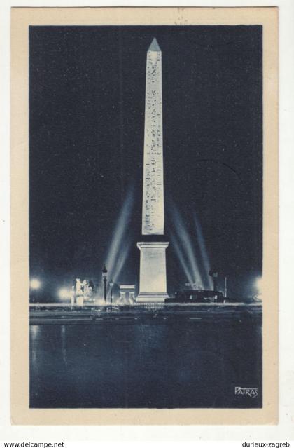 Paris la nuit old postcard posted 1930 b211111*