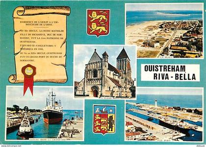 Carte Postale - 14 - Ouistreham - Riva Bella - Multivues - Bateaux - Blasons - Flamme Postale de Ouistreham Riva Bella -