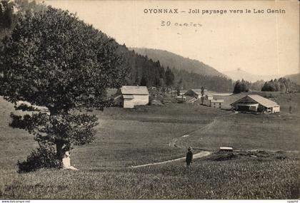 Oyonnax CPA Joli paysage vers le lac Genin