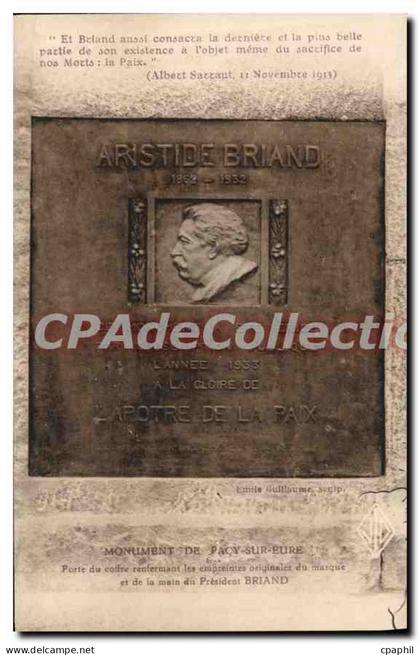 CPA Monument De Pacy Sur Eure Président Briand