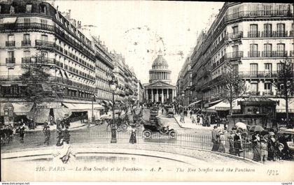 CPA Paris la Rue Souflot et le Pantheon