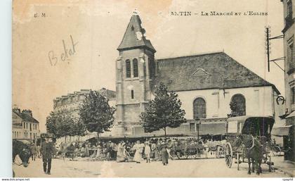 CPA Pantin Le marche et l'eglise