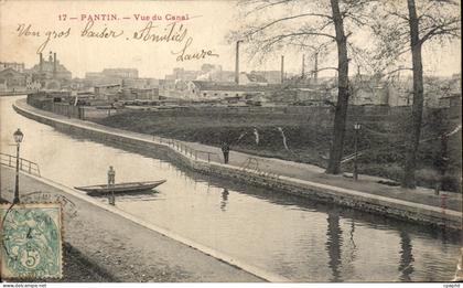 CPA Pantin Vue du Canal