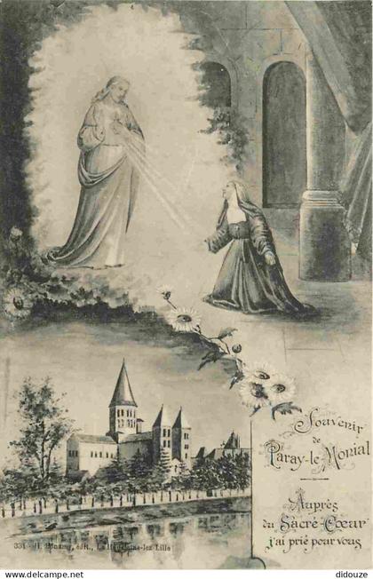 Carte Postale Ancienne - 71 - Paray le Monial - Souvenir de Paray le Monial - Multivues - Art peinture Religieuse - La B