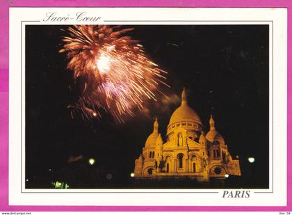 323771 / France > [75] Paris > Paris by night -  Sacré-Cœur ("Feu d'artifice sur le Sacré-Cœur") fireworks CPA LYNA 1787