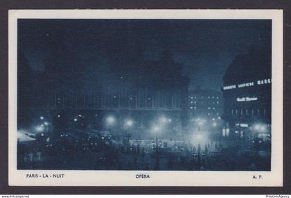 FRANCE, Postcard, Paris, At Night, Opera