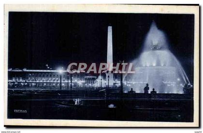 CPA Paris La Nuit Illuminations de la Place de la Concorde