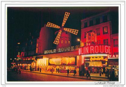 CPM - 75 - PARIS, la nuit - Le Moulin Rouge