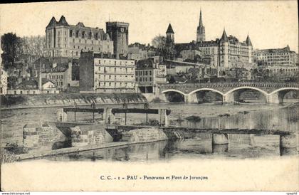 CPA Pau Panorama et Pont de Jurancon