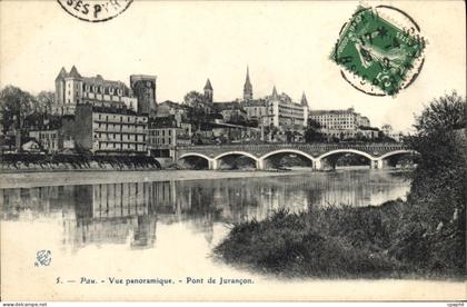 CPA Pau Vue panoramique Pont de Jurancon