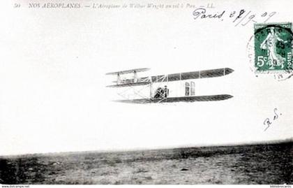 D64- PAU - NOS AEROPLANES < L'AEROPLANE DE WILBUR WRIGHT AU VOL A PAU