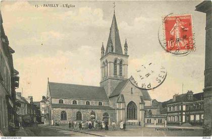 Carte Postale Ancienne - 76 - Pavilly - L'Eglise - Animée - Correspondance - CPA - Oblitération ronde de 1911 - Voir Sca